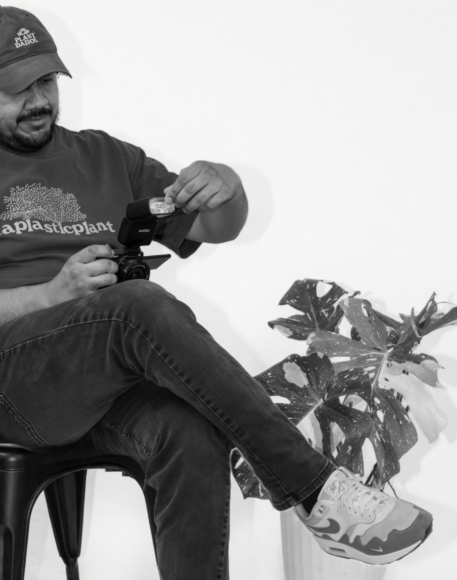 Lazaro with camera — portrait